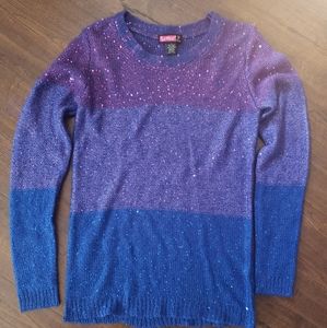 Say What BIV stripe sequin full length sweater